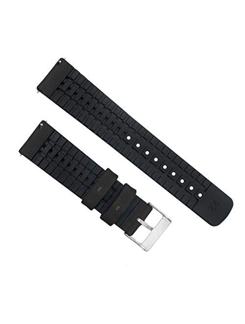 Barton Leather and Rubber Hybrid Straps with Integrated Quick Release Spring Bars - 316L Stainless Steel - Choose Color - 18mm, 20mm & 22mm Watch Bands