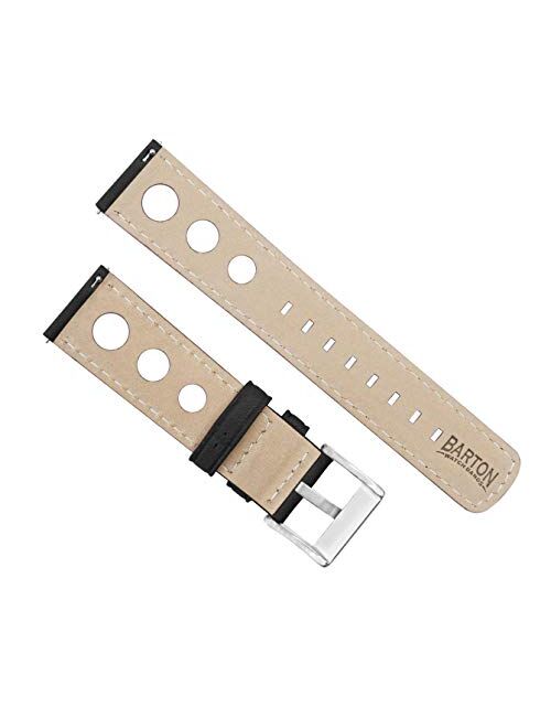 Barton Rally Horween Leather Straps - Integrated Quick Release Spring Bars- 316L Stainless Steel- Choose Color - 18mm, 19mm, 20mm, 21mm, 22mm, 23mm & 24mm Watch Bands
