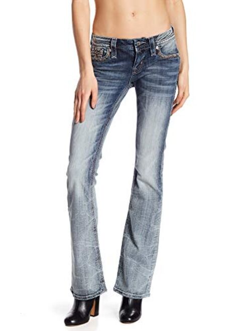 Rock Revival Betty B19 Bootcut Jeans Faded Stretch Flap Pocket