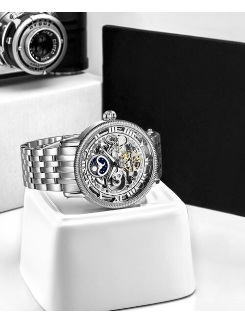 Stuhrling Men's Automatic Silver-Tone Stainless Steel Link Bracelet Watch 49mm
