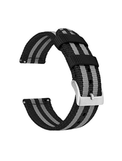 Watch Bands - Ballistic Nylon Two-Piece Military Style Straps with Integrated quick release spring bars - Choice of Color & Width (18mm, 20mm, 22mm)- Fits wrists 5