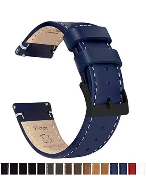 Barton Top Grain Leather Watch Bands Compatible with All Apple Watch Models - Series 5, 4, 3, 2 & 1 - Size 38mm, 40mm, 42mm or 44mm