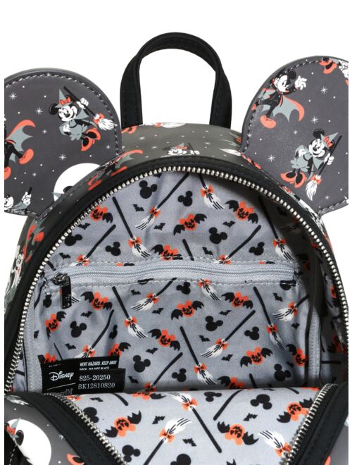 Loungefly Mickey and Minnie Halloween AOP Mini Backpack
