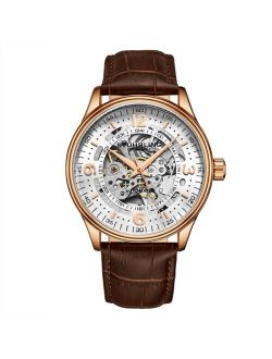 Men's Brown Leather Strap Watch 42mm