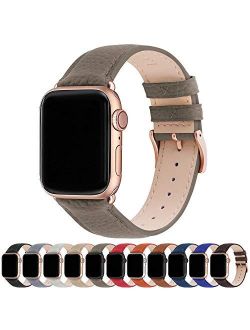 Compatible Apple Watch Band 40mm 38mm 44mm 42mm Leather Compatible iWatch Band/Strap Compatible Apple Watch SE & Series 6 5 4 3 2 1, 38mm 40mm, Elephant Grey   R