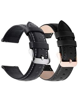 Quick Release Leather Watch Band 20mm Black & Quick Release Cross Series Watch Band 20mm Black