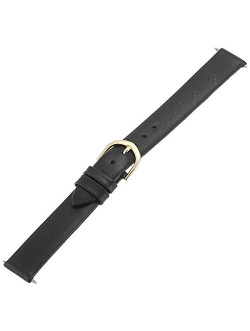 Timex Women's Q7B850 Calfskin 13mm Black Replacement Watchband