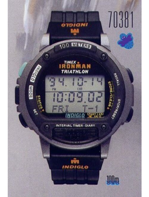 RARE 19mm Timex Black Watch Band for Vintage Ironman Triathlon LAP 100, 70381, 70457, TX470381