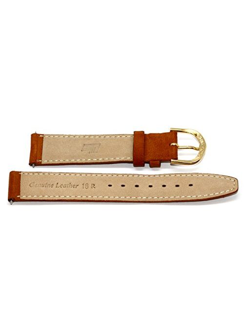Timex 18mm Rust Camel Padded Stitched Suede Like Leather Watchband
