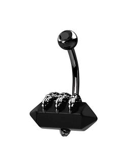 12mm Length Belly Button Rings 316L Surgical Steel Belly Rings Hexagonal Prism Navel Body Piercing Jewelry