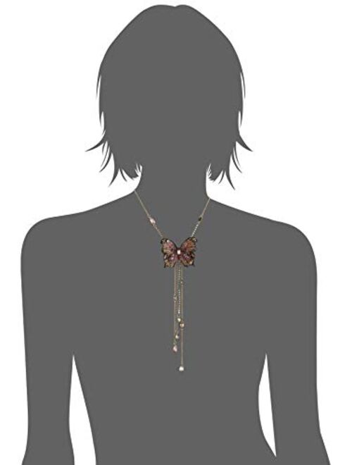 Betsey Johnson Gold Butterfly Y-Shaped Necklace
