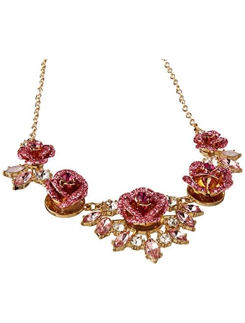 Betsey Johnson Glitter Rose Necklace Rose