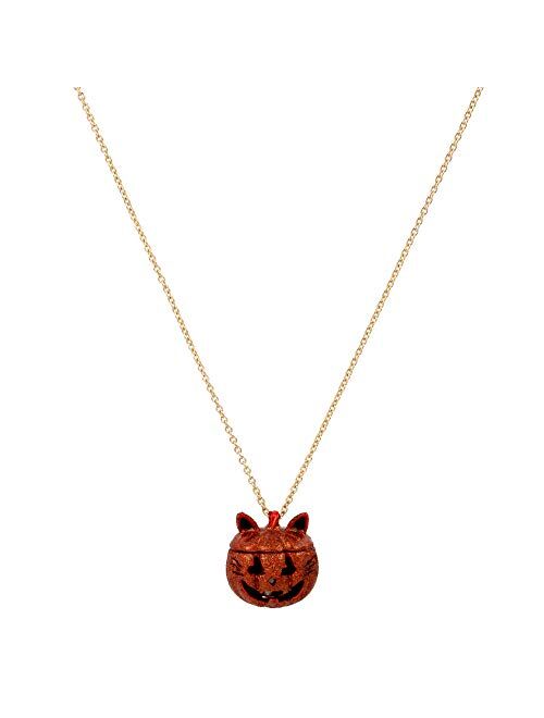 Betsey Johnson Cat Pumpkin Long Pendant Necklace