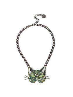 Pave Cat Pendant Necklace