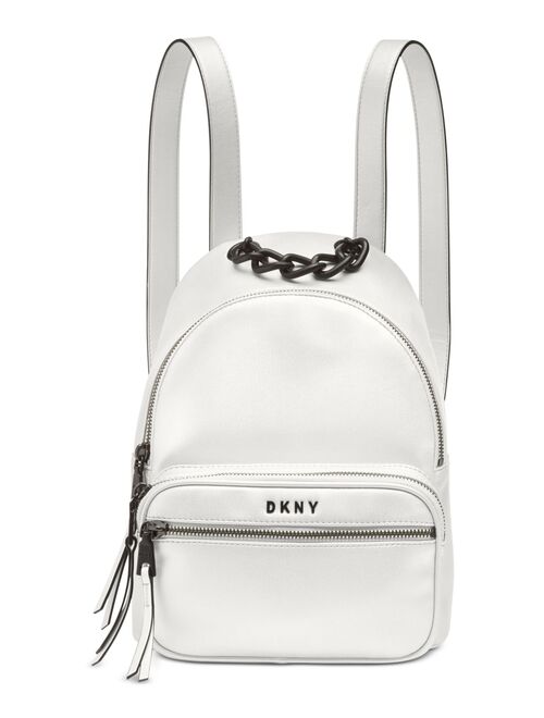 DKNY White Faux Leather Backpack