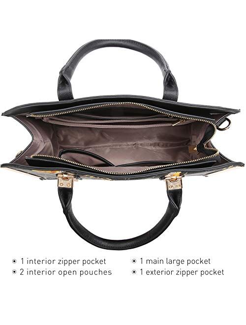 Dasein Stripe/Floral Handbags Tote Bag Satchel Handbag Shoulder Bags Tote Purse