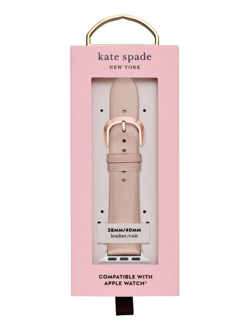 Kate Spade New York Women's Interchangeable Champagne Leather Apple Watch Strap 38mm/40mm