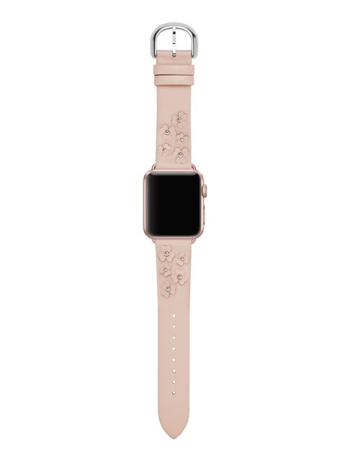 Kate Spade New York Women's Pale Vellum Floral Appliqué Leather Apple Watch® Strap