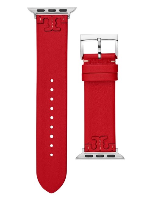 Tory Burch Women's McGraw Red Band For Apple Watch® Leather Strap 38mm/40mm