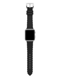 Women's Black Silicone Scallop Apple Watch Strap