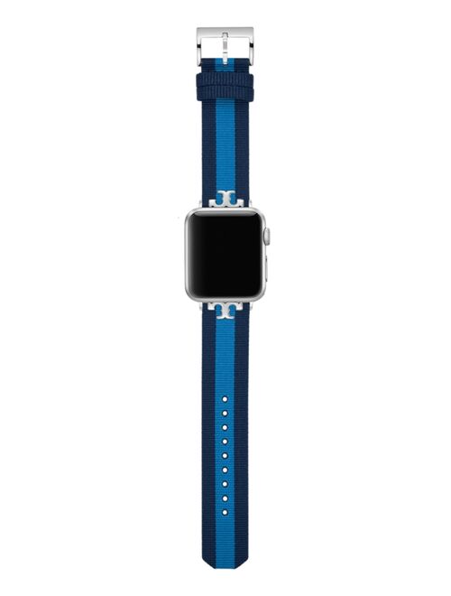 Tory Burch Women's Navy & Blue Stripe Grosgrain Band For Apple Watch® Leather Strap 38mm/40mm