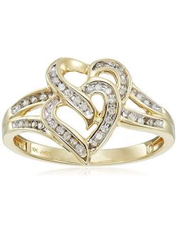 10k Yellow Gold Diamond Heart Ring (1/10cttw, I-J Color, I2-I3 Clarity)