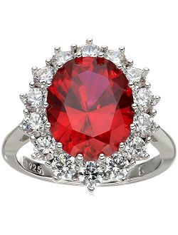 Amazon Collection Platinum-Plated Sterling Silver Celebrity "Kate" Ring made with Swarovski Zirconia Accents