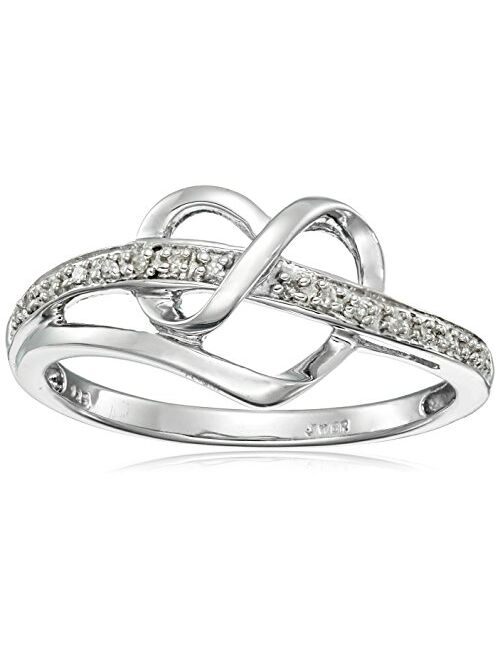 Sterling Silver Diamond Heart Ring (1/20 cttw, I-J Color, I3 Clarity)