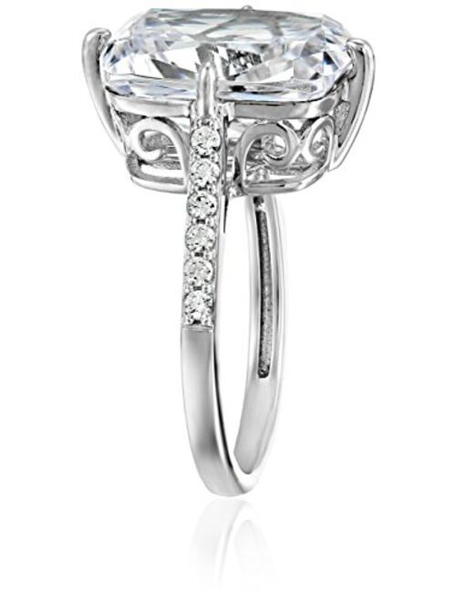 Platinum-Plated Sterling Silver Celebrity "Kim" Ring made with Swarovski Zirconia Accents