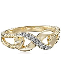 10k Yellow Gold Infinity Diamond Ring