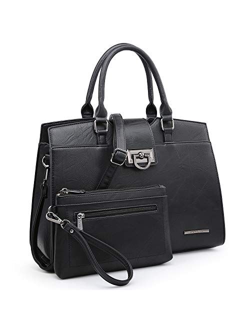 Dasein Women Top handle Handbags Shoulder Purses Monogram Satchel Bags Work Tote Bags with Strap