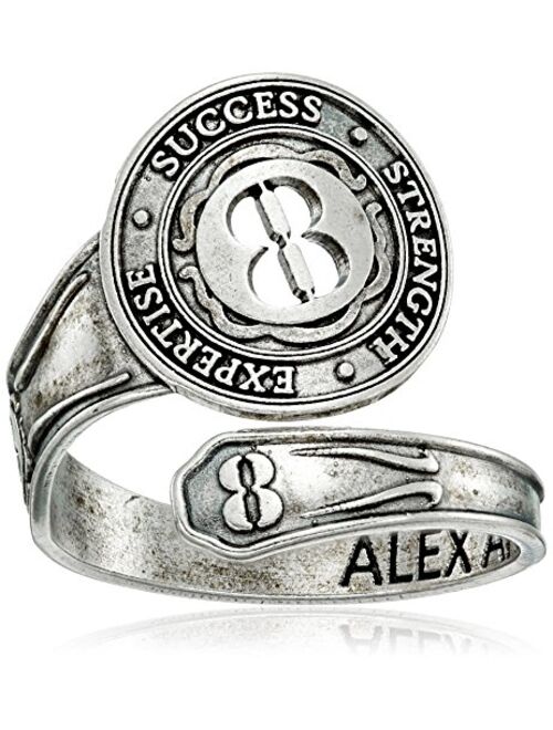 Alex and Ani "Numerology" Number, Sterling Silver Spoon Ring, Size 7-9