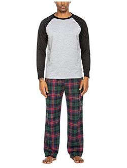 Pajamas Set for Men Long Sleeve Sleepwear Sets with Pocket Nightwear