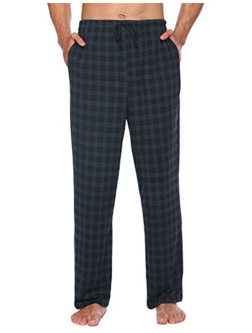 Ekouaer Mens Pajamas Plaid Pajama Pants Sleep Long Lounge Pant with Pockets Soft PJ Bottoms for Men