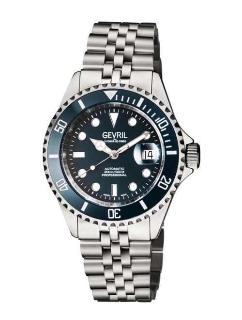 Gevril Men's Wall Street Swiss Automatic Stainless Steel Bracelet Watch 43mm