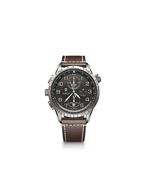 Victorinox Swiss Army Victorinox airboss Mens Analog Swiss Automatic Watch with Leather Bracelet V241710