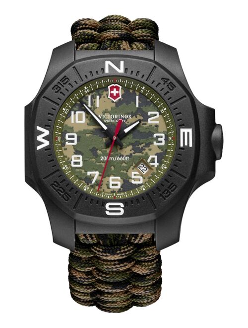Victorinox Swiss Army Men's I.N.O.X. Carbon Limited Edition Green Camouflage Paracord Strap Watch 43mm Gift Set