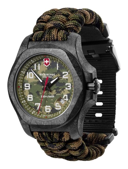 Victorinox Swiss Army Men's I.N.O.X. Carbon Limited Edition Green Camouflage Paracord Strap Watch 43mm Gift Set