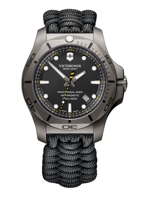 Victorinox Swiss Army Men's Swiss I.N.O.X. Professional Diver Black Paracord Strap Watch 45mm