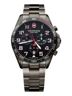Men's Chronograph Fieldforce Sport Gray PVD Stainless Steel Bracelet Watch 42mm