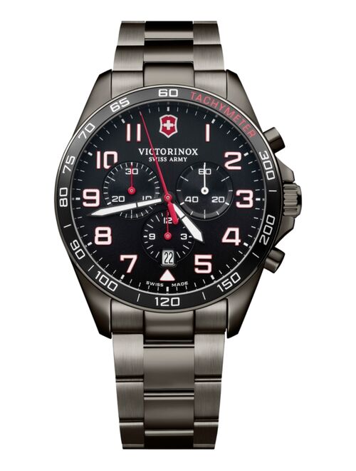 Victorinox Swiss Army Men's Chronograph Fieldforce Sport Gray PVD Stainless Steel Bracelet Watch 42mm