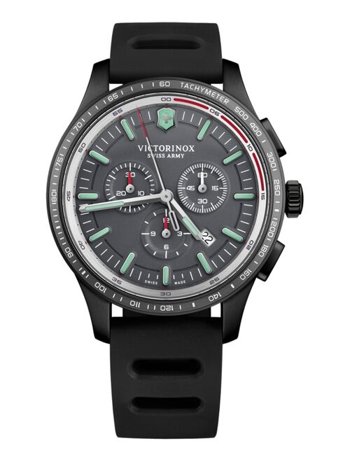 Victorinox Swiss Army Men's Swiss Chronograph Alliance Sport Black Rubber Strap Watch 44mm