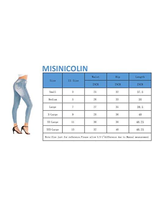 Women's Butt Lift Super Comfy Stretch Denim Skinny High Rise Waist Jeans Ripped Denim Jeans for Women