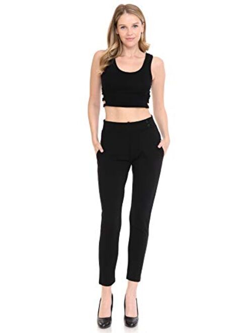 Leggings Depot Women's High Waisted Office Casual Pants & Shorts - Casual and Dressy
