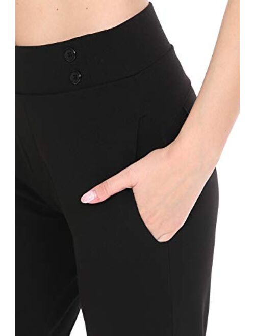 Leggings Depot Women's High Waisted Office Casual Pants & Shorts - Casual and Dressy