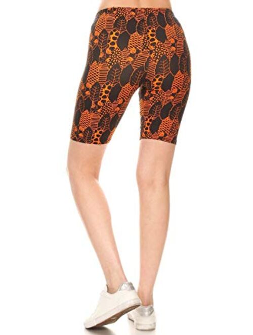 Leggings Depot Printed Fashion Biker Shorts