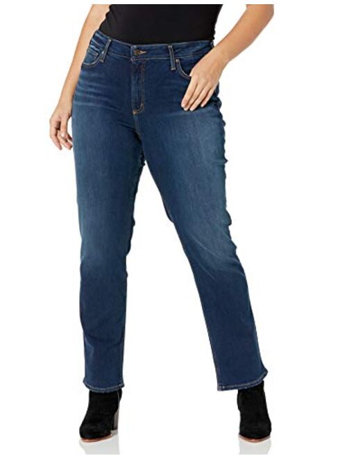 Silver Jeans Co. Women's Plus Size Avery Curvy Fit High Rise Straight Leg Jeans
