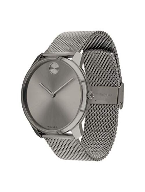 Movado Men's Swiss Quartz Watch with Stainless Steel Strap, Grey, 21 (Model: 3600599)