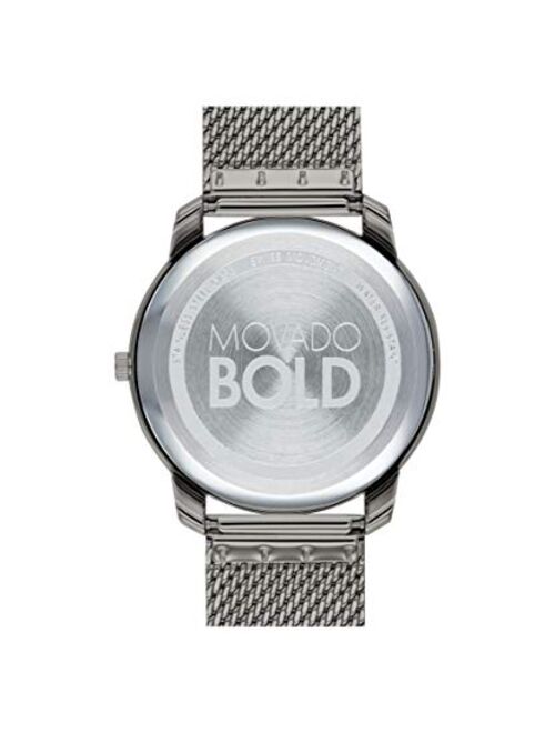 Movado Men's Swiss Quartz Watch with Stainless Steel Strap, Grey, 21 (Model: 3600599)