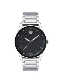 Men's Museum Sport Stainless Steel Watch with a Printed Index Dial, Silver/Black (0607225)